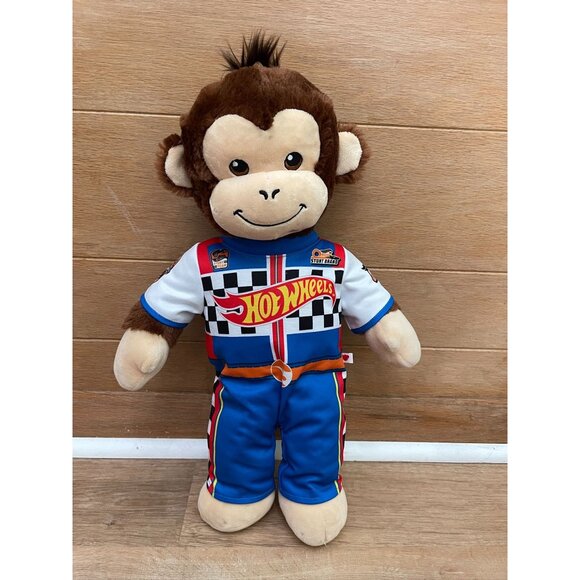 EUC Build-A-Bear 20" Monkey With 3 Outfits: Hot Wheels Racing Suit Black Shorts - Picture 1 of 8